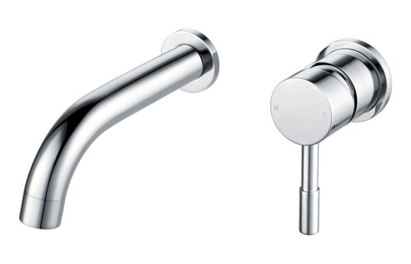 Tortum 155mm Wall Mounted Basin Mixer - Chrome