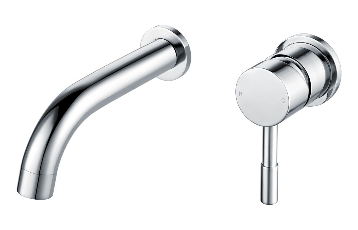 Tortum 155mm Wall Mounted Basin Mixer - Chrome