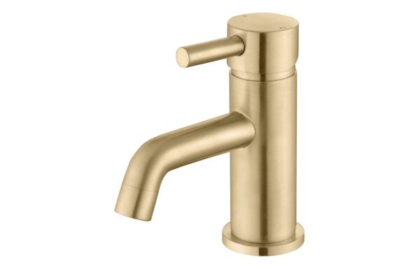 Tortum Cloakroom Basin Mixer & Waste - Brushed Brass