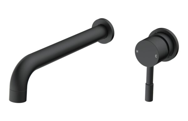 Tortum 220mm Wall Mounted Basin Mixer - Matt Black