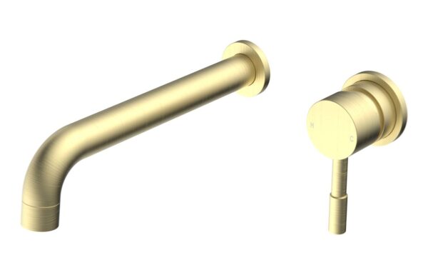 Tortum 220mm Wall Mounted Basin Mixer - Brushed Brass