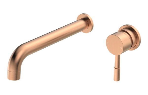 Tortum 220mm Wall Mounted Basin Mixer - Brushed Bronze