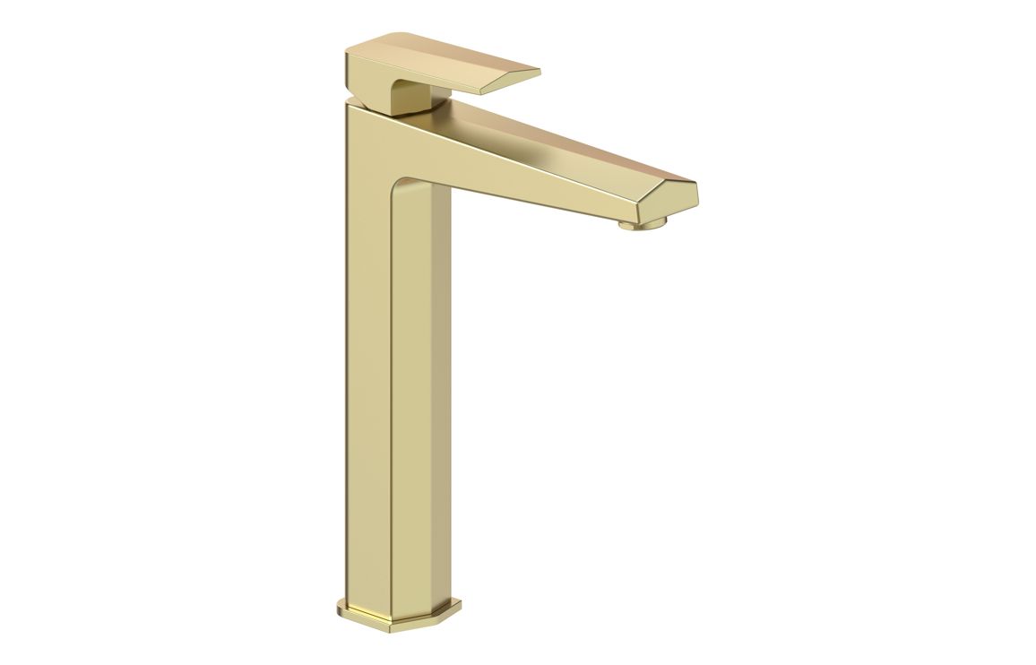 Malbec Tall Basin Mixer - Brushed Brass