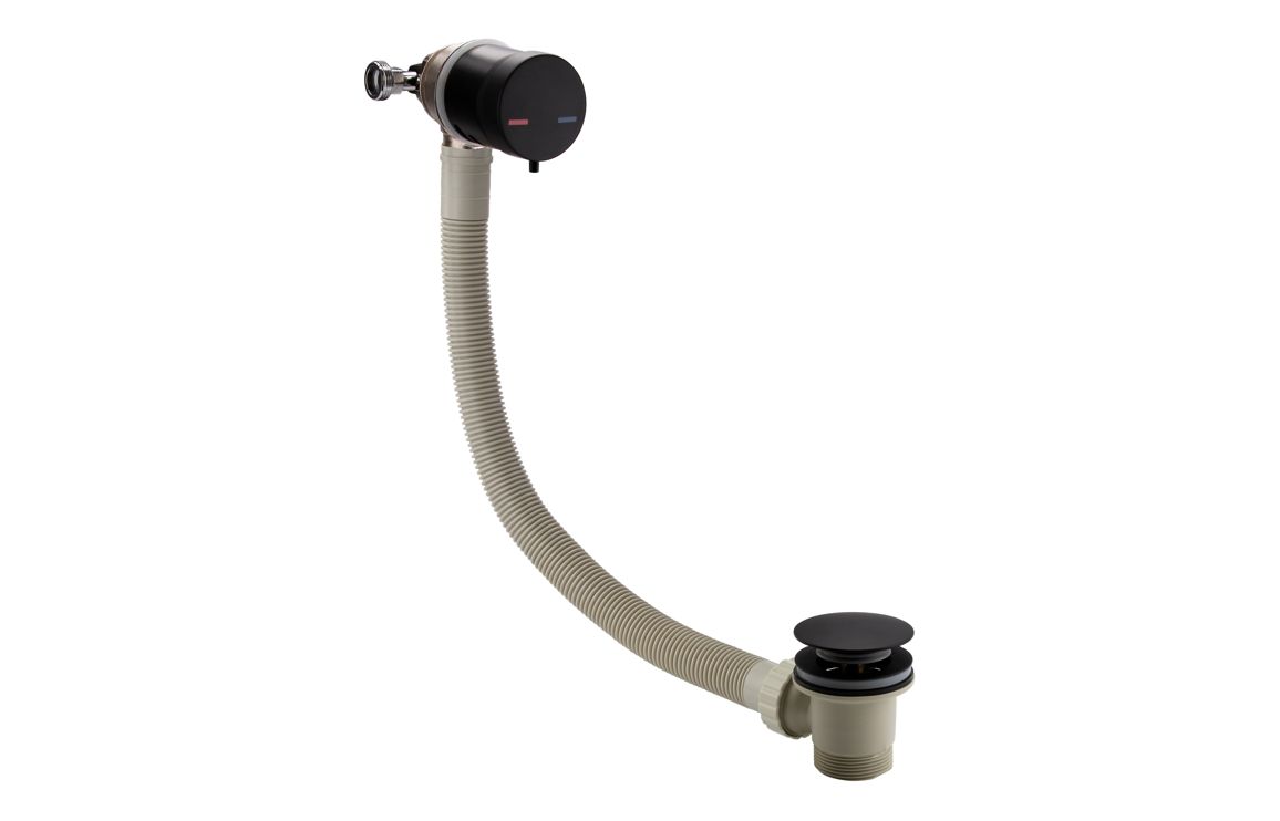 Bath Overflow Filler w/Integrated Valve - Black - Image 2
