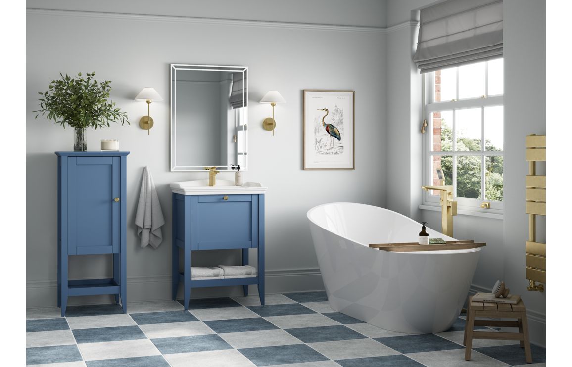 Missouri 470mm Floor Standing 1 Door Midi Boy Unit - Matt Misty Blue - Image 2