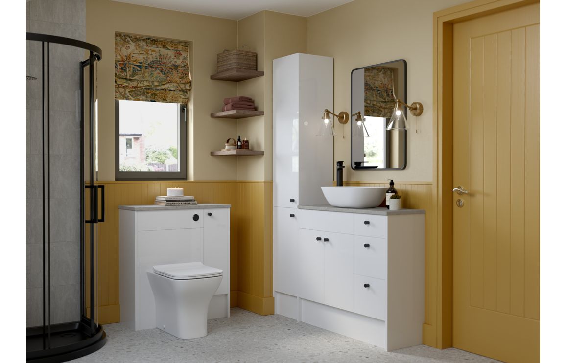 Nevada 1200mm Plinth - White Gloss - Image 2
