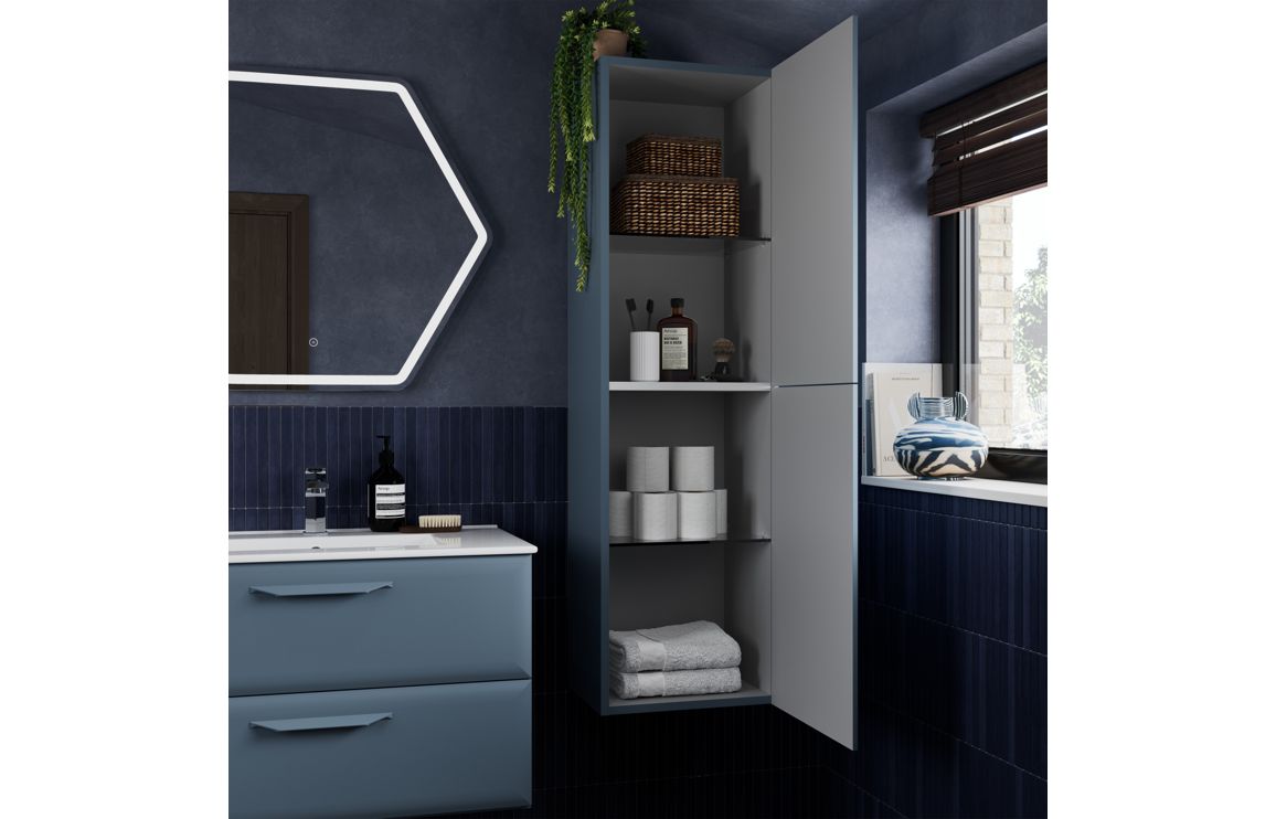 Colorado 1210mm Floor Standing 4 Door Basin Unit w/2TH Basin - Matt Misty Blue - Image 3