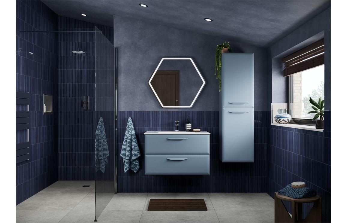 Colorado 1210mm Floor Standing 4 Door Basin Unit w/2TH Basin - Matt Misty Blue - Image 2