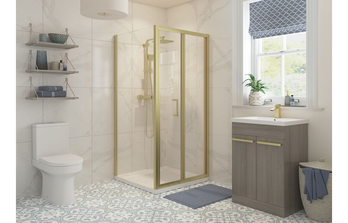 Options 760mm Bi-fold Door - Brushed Brass - Image 2
