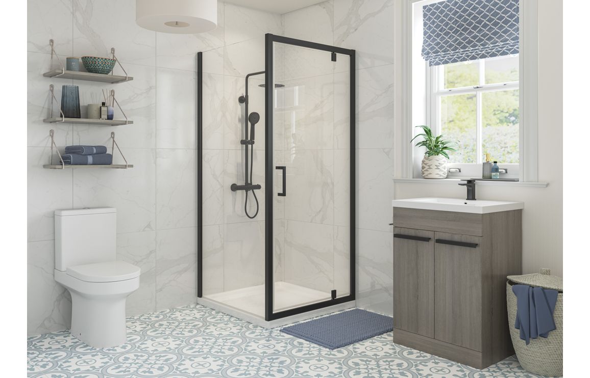 Options 760mm Pivot Door - Matt Black - Image 2