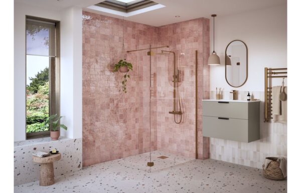 Luxe Optional 300mm Wetroom Splash Panel - Brushed Bronze