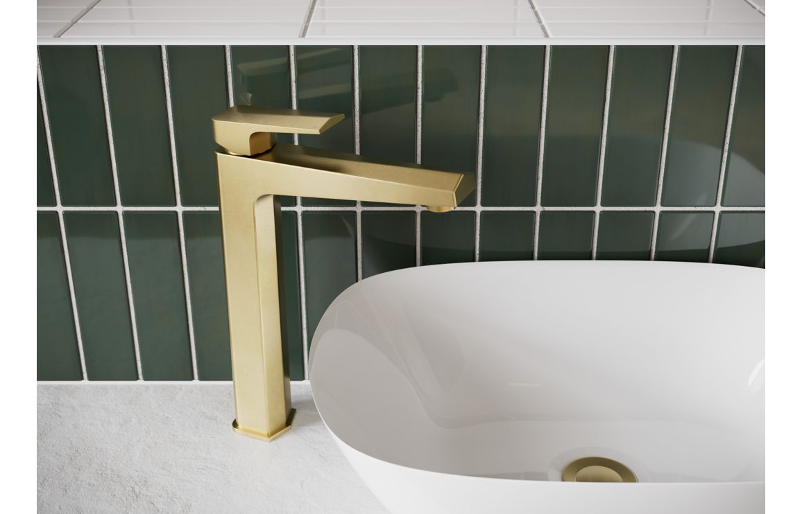 Malbec Basin Mixer & Waste - Brushed Brass - Image 2