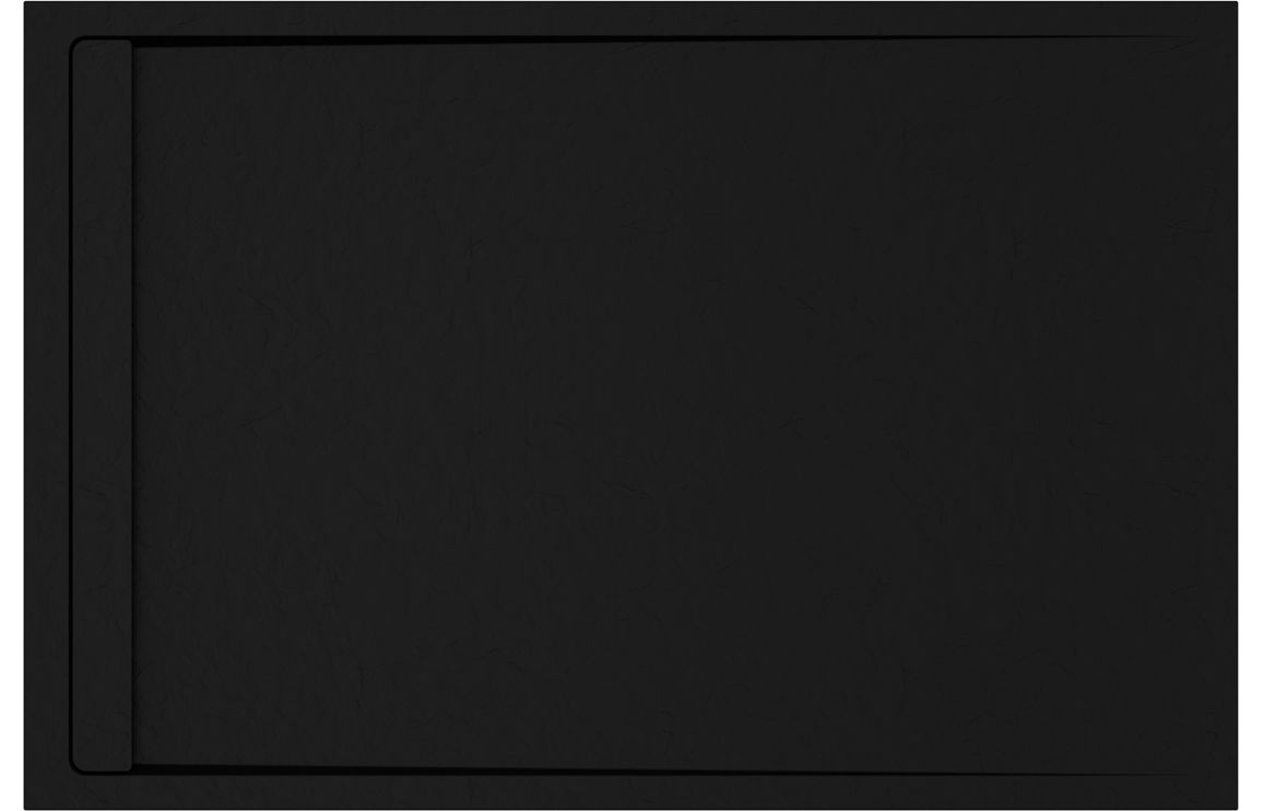 30mm Slate 1000x800mm Rectangular Tray & Waste - Black - Image 2
