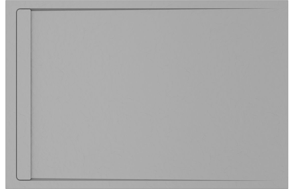 30mm Slate 1000x800mm Rectangular Tray & Waste - Grey - Image 2
