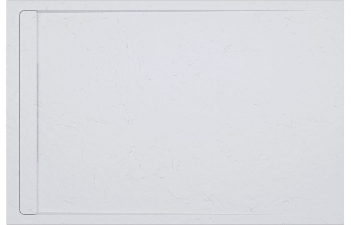 30mm Slate 1000x800mm Rectangular Tray & Waste - White - Image 2
