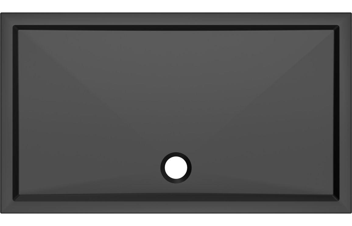 40mm Low Profile 1200x800mm Rectangular Tray & Waste - Matt Black - Image 2