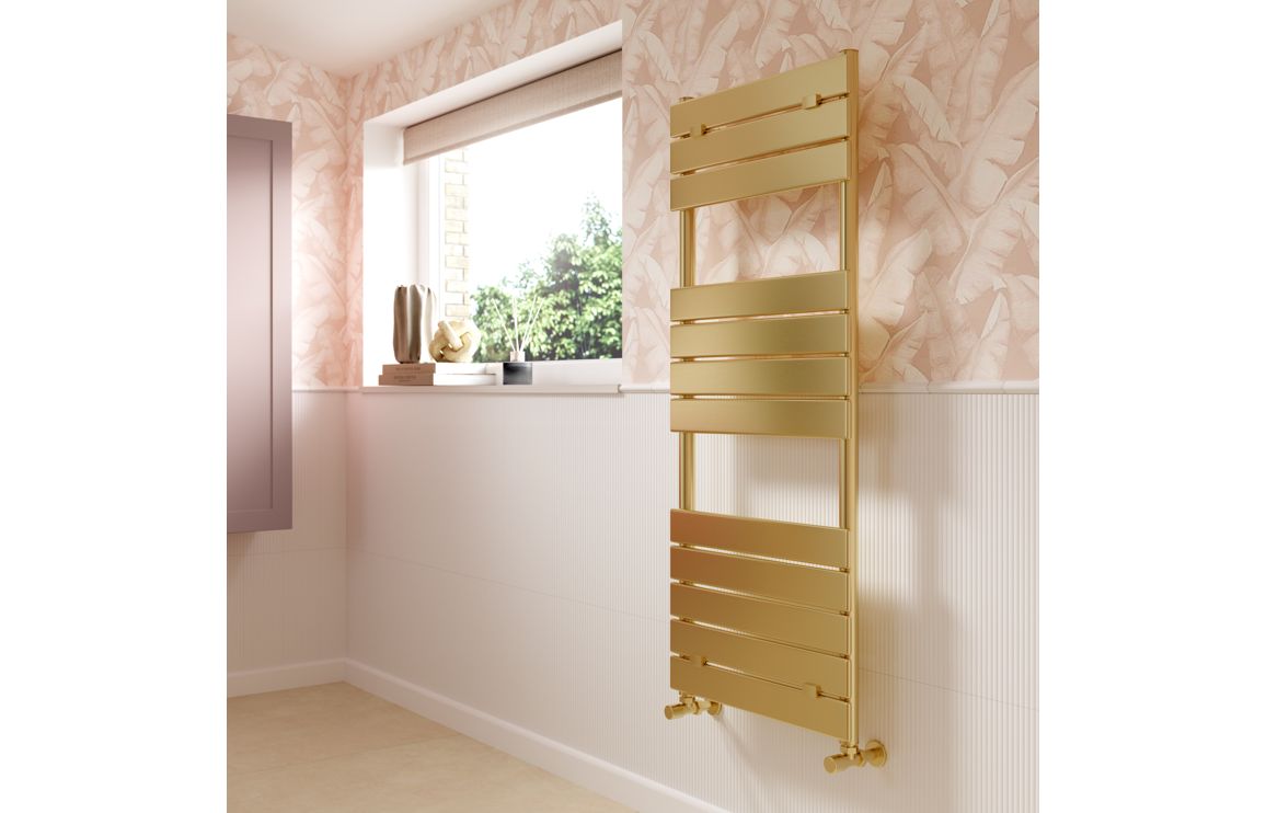 Shadow Square Ladder Radiator (500x1200mm) - Brushed Brass - Image 2
