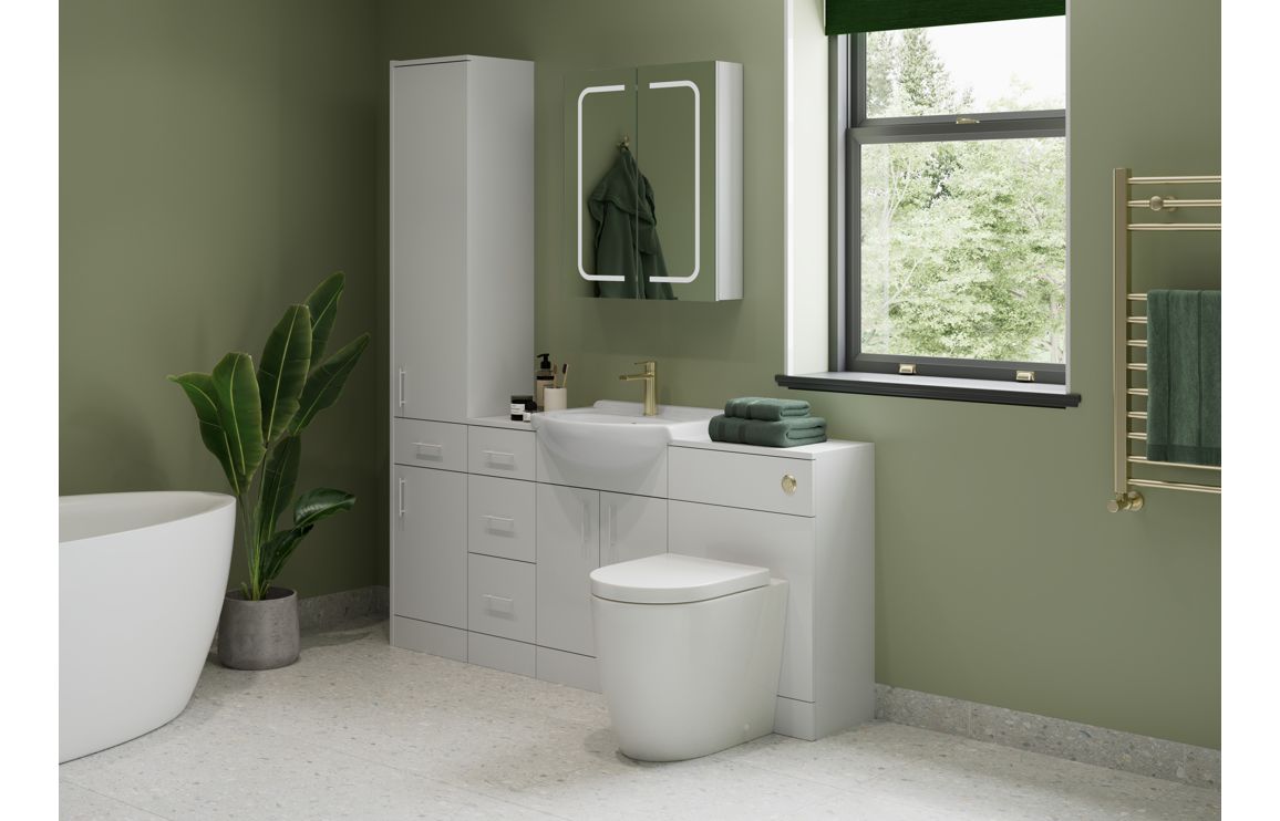 Austin 650mm Basin Unit & WC Unit Pack - White Gloss - Image 2